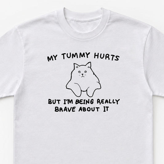 My Tummy Hurts But I’m Being Really Brave About It Cat T-Shirt