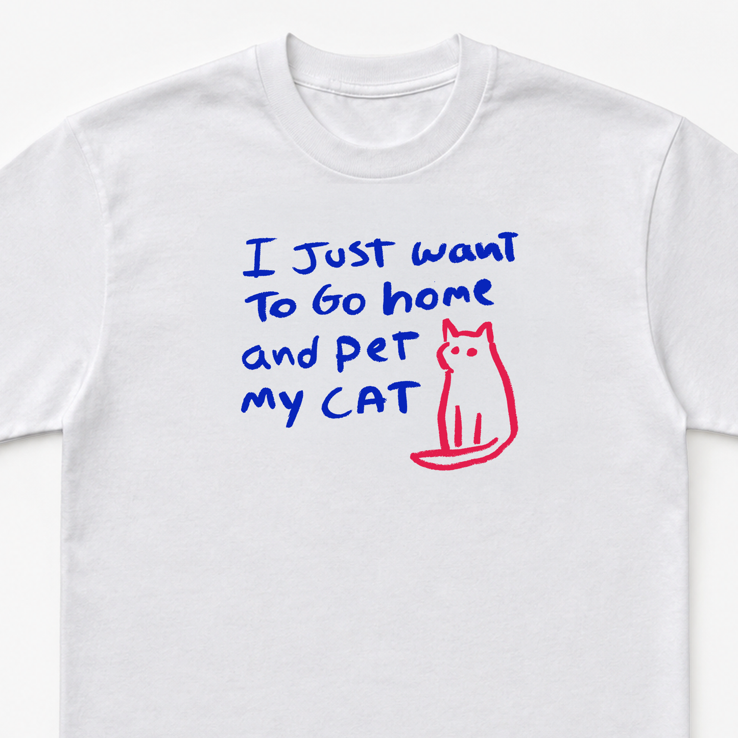 I just want to go home and pet my cat  Unisex Heavy Cotton Tee