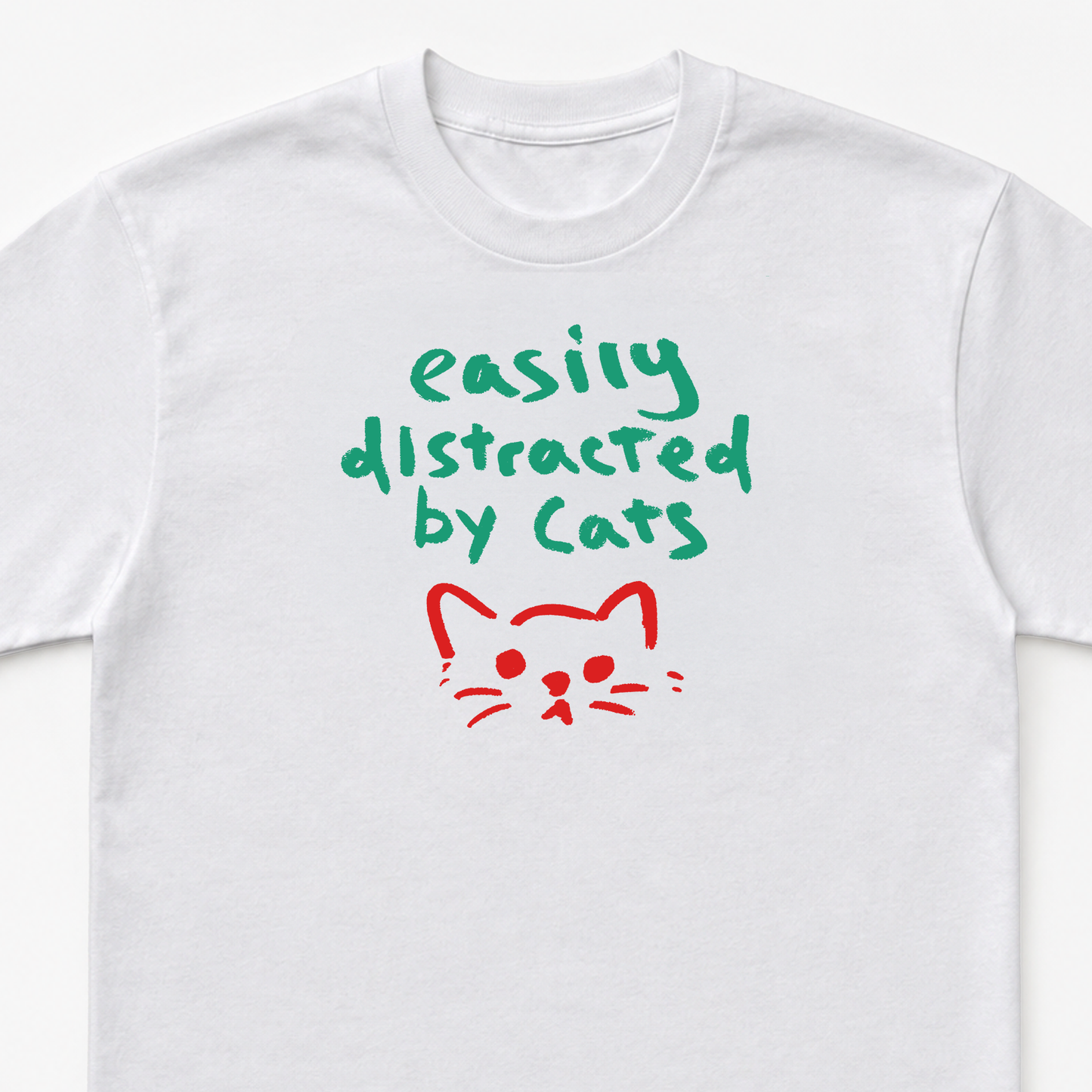Easily distracted by cats Unisex Heavy Cotton Tee