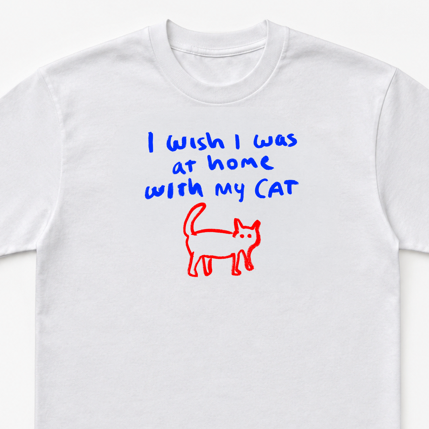 I wish i was at home with my cat Unisex Heavy Cotton Tee